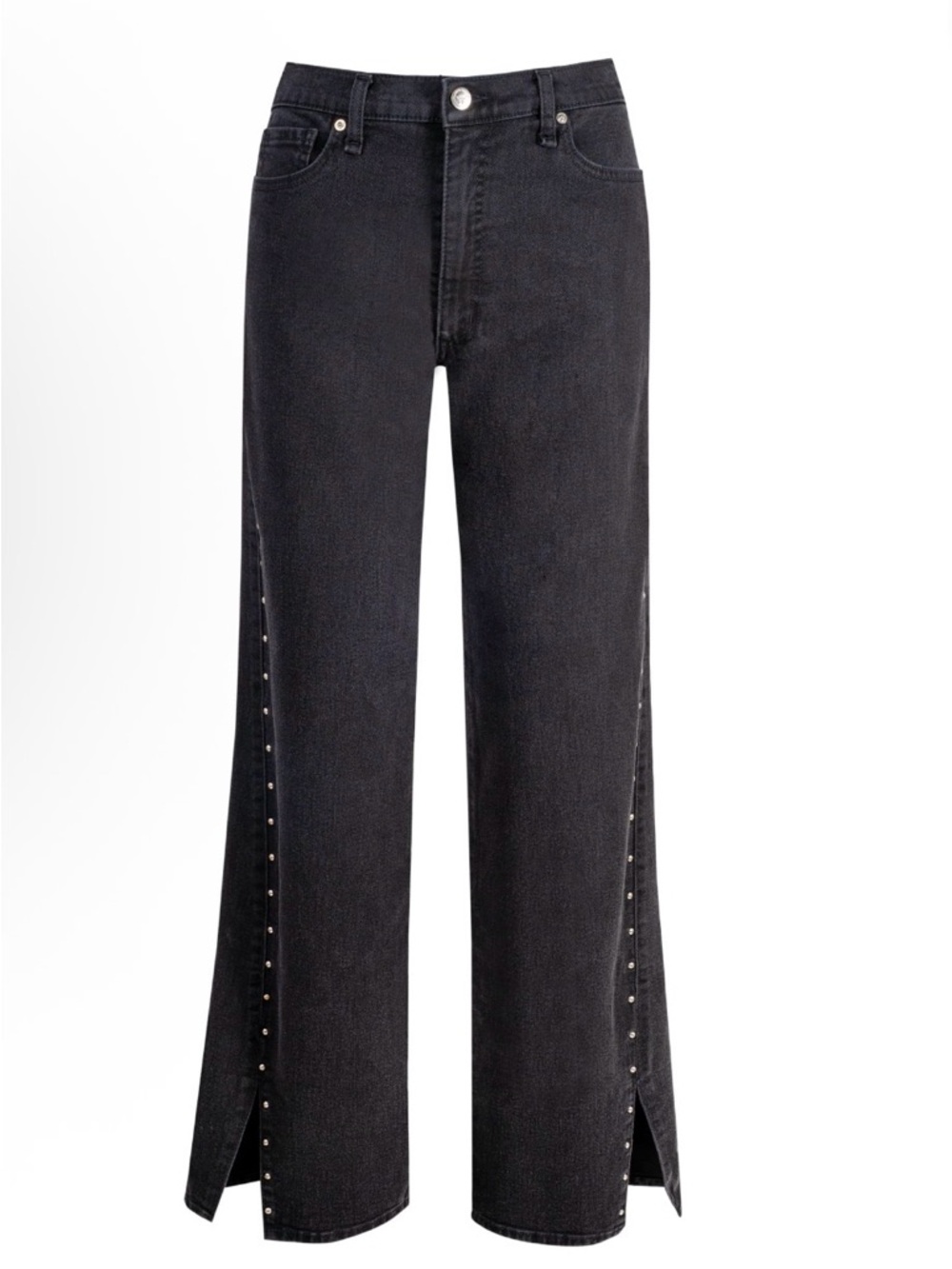 Jessica Simpson Black Wide-Leg Jeans with Side Studs